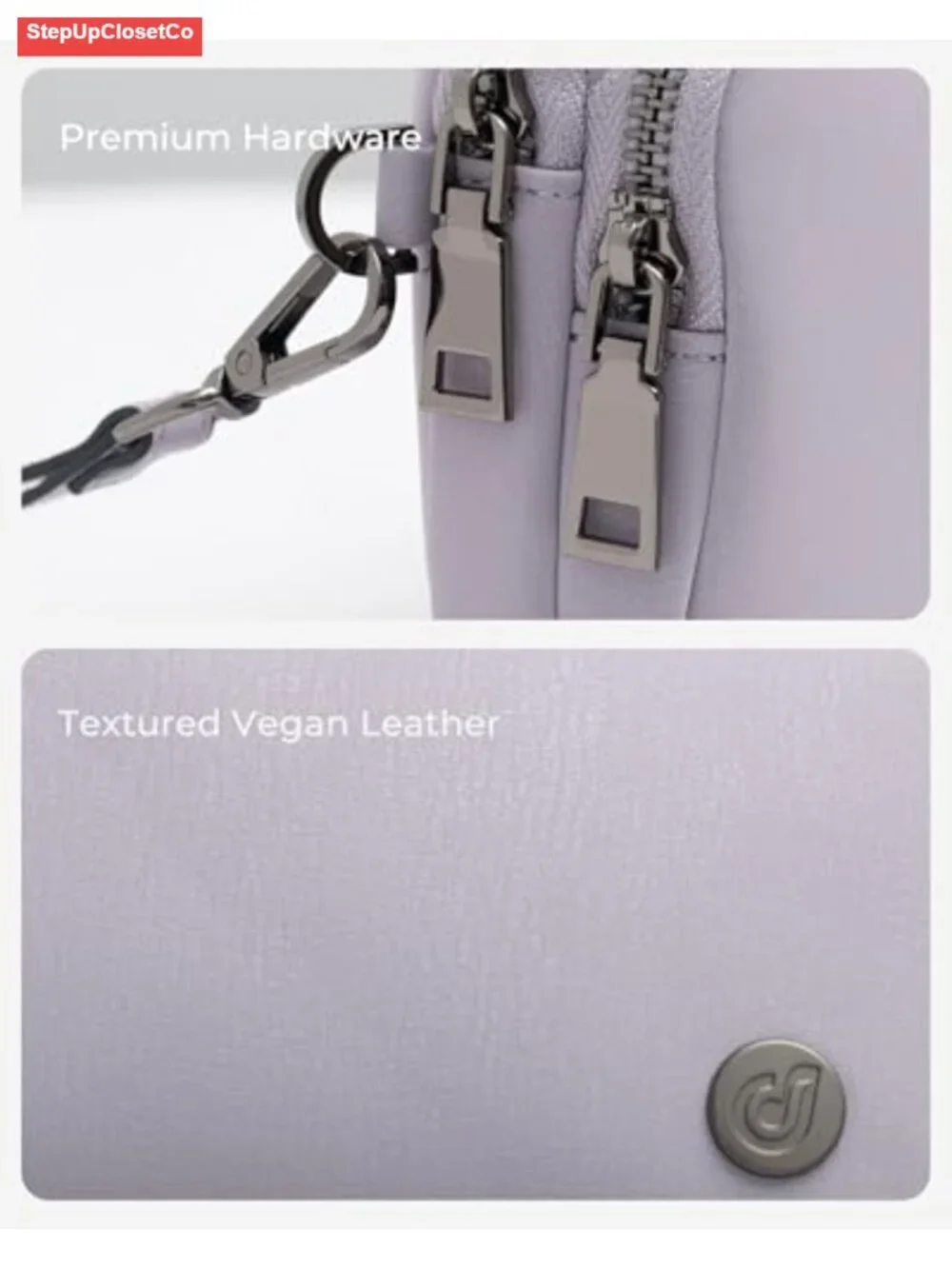 Small Vegan Leather Wristlet Purse with 3 Zipper Pockets, Clutch Wallet for